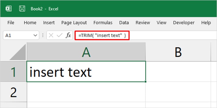 Excel Trim Function not Working? Try these Fixes 1 Excel TRIM function syntax