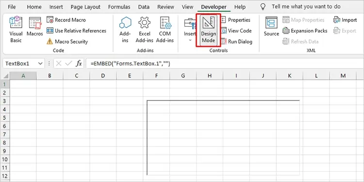 Exit-Design-Mode-Excel