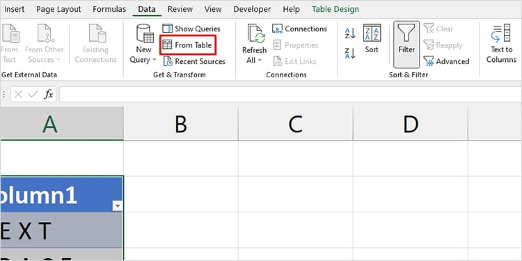 From Table Excel Power Query