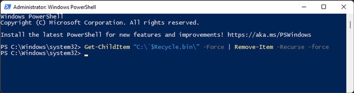 Get-ChildItem-C-Recycle.bin-Force-Remove-Item--Recurse--force
