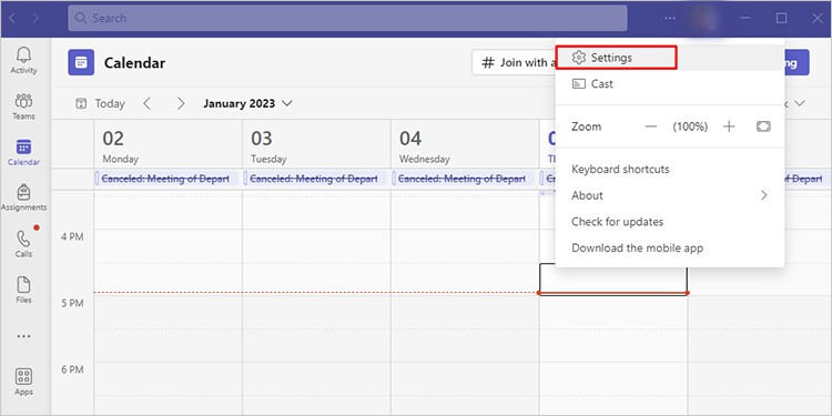 MS Teams Settings