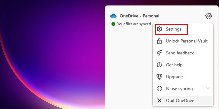 OneDrive Settings