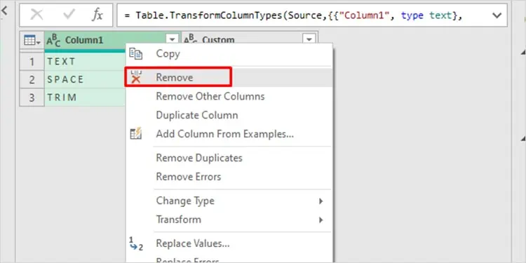 Excel Trim Function not Working? Try these Fixes 16 Remove-Column-Power-Query