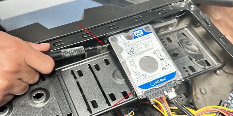 Remove-hard-drive-from-bracket-PC