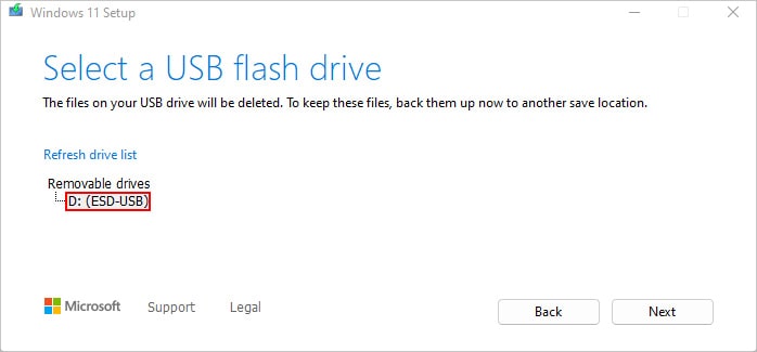 Select-USB-device