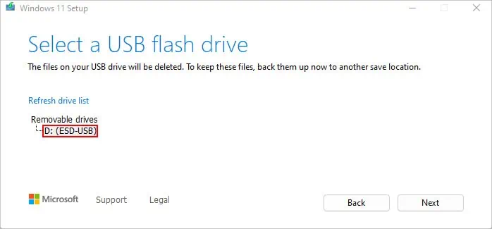 Select-USB-device