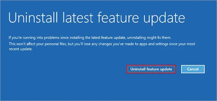 Uninstall-feature-update-Windows-11