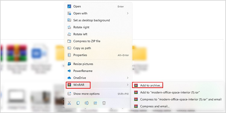 Winrar Add to archive