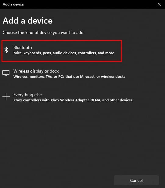 add a bluetooth device