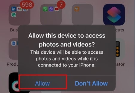 allow permission on iphone
