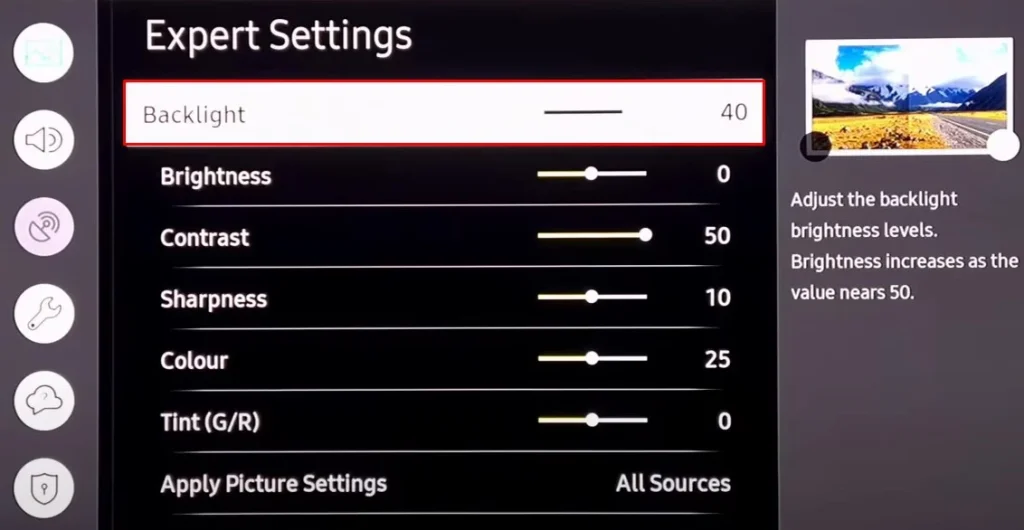 Best TV Settings for Gaming 7 backlight-settings-1024x530