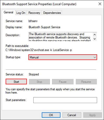 bluetooth-support-service-manual-start
