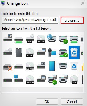 browse icon for recycle bin