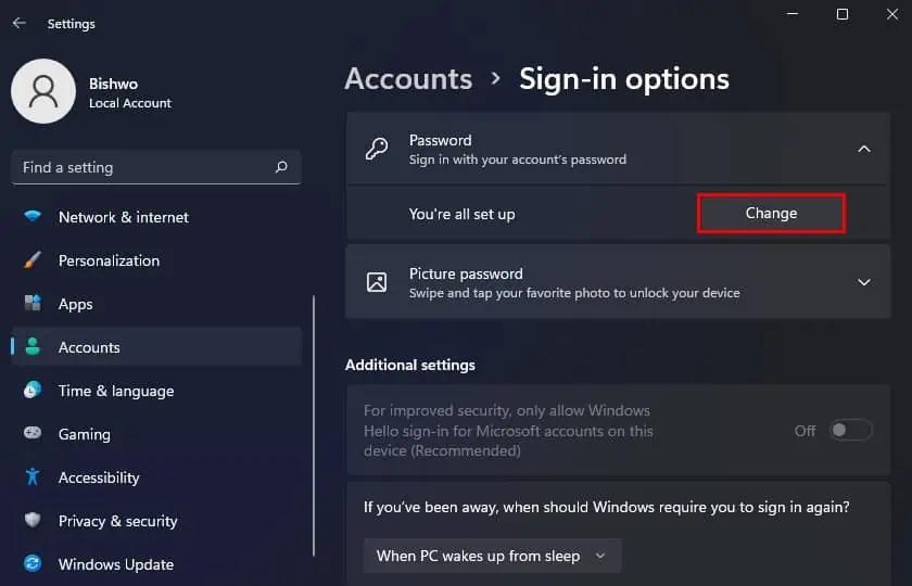 How to Reset Password on HP Laptop 1 change-password-from-settngs