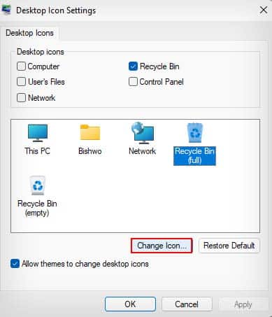 change recycle bin icon
