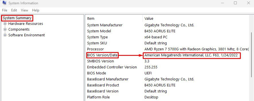 check bios version update dell bios