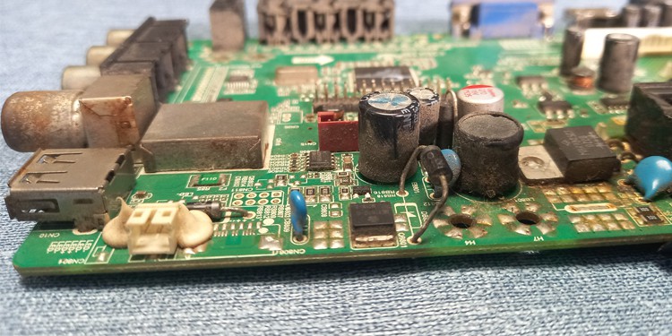 check-for-damaged-capacitors-on-psu-of-tv-1
