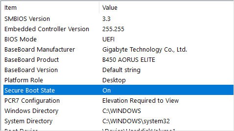 check secure boot state 