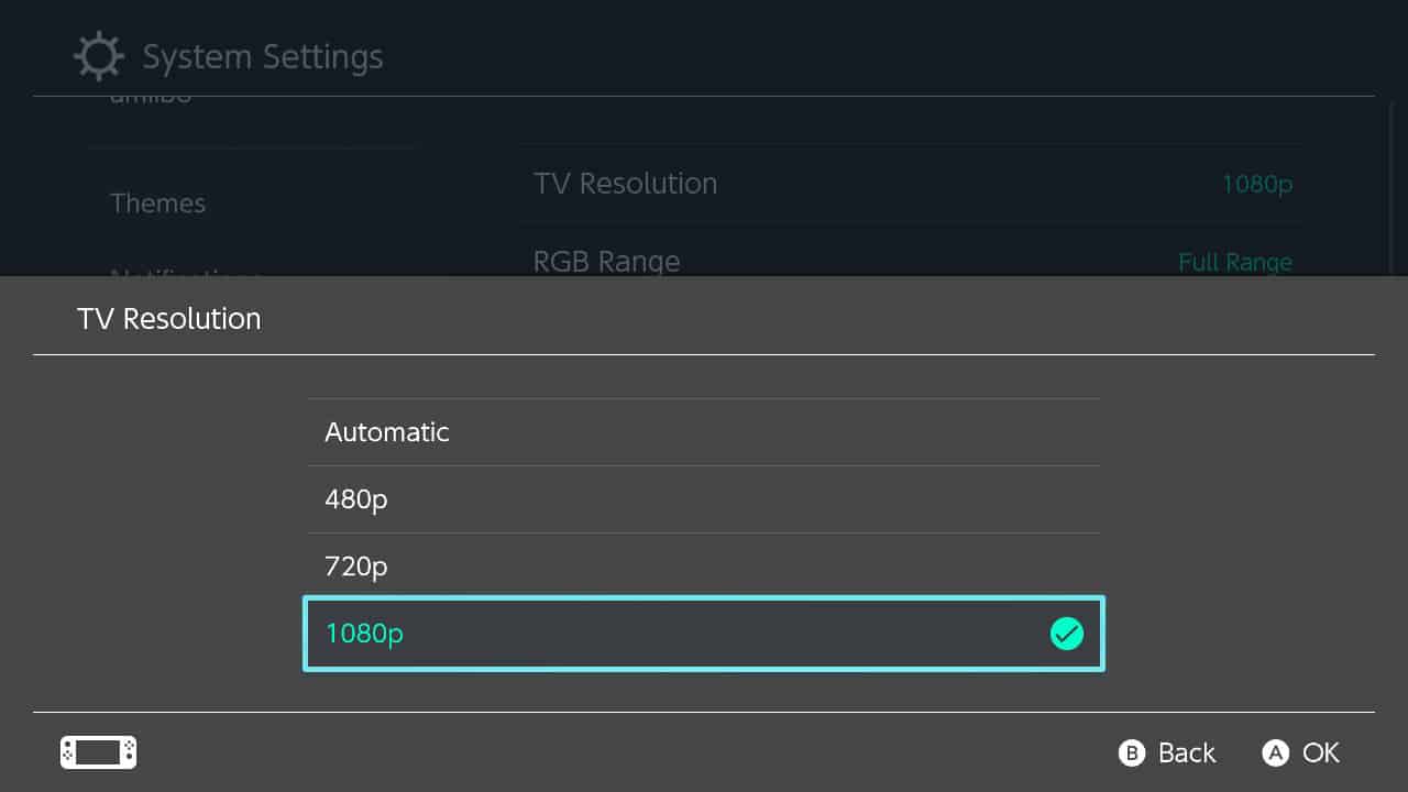 choose the tv resolution