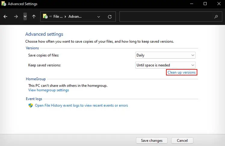 How to Delete Backup Files on Windows 6 cleanup-versions-file-history