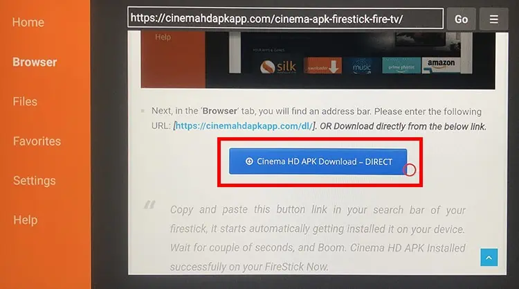 How to Install Cinema on Firestick (Step-By-Step Guide) 14 click-on-Cinema-HD-APK-Download-DIRECT-button