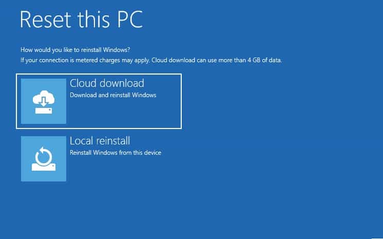 cloud download option