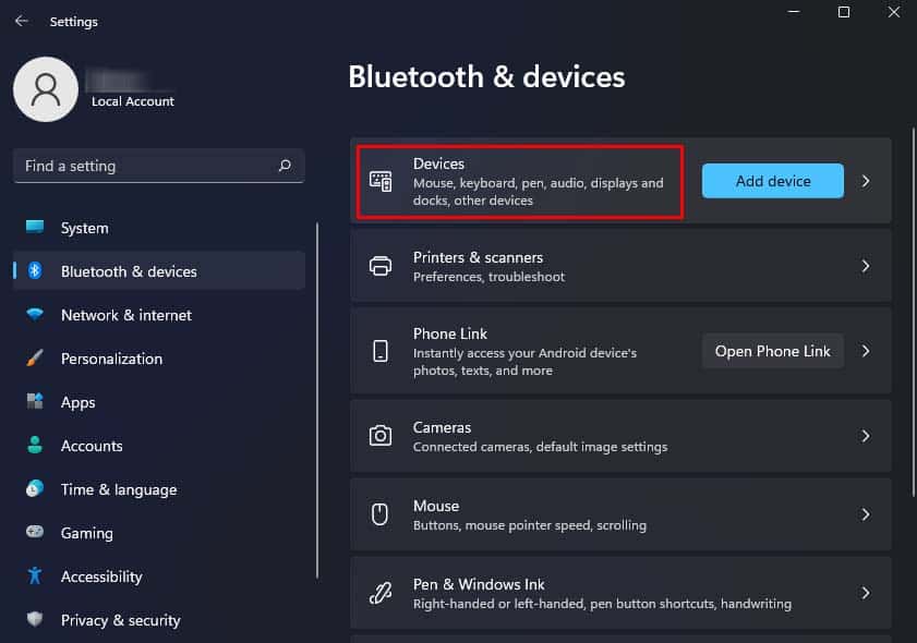 connected devices in your windows pc