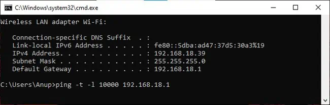 continuous-ping-default-gateway-with-large-packet-size