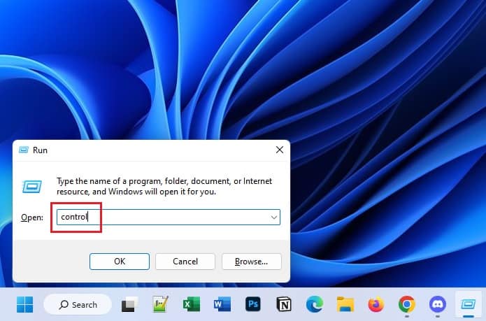 control command in run