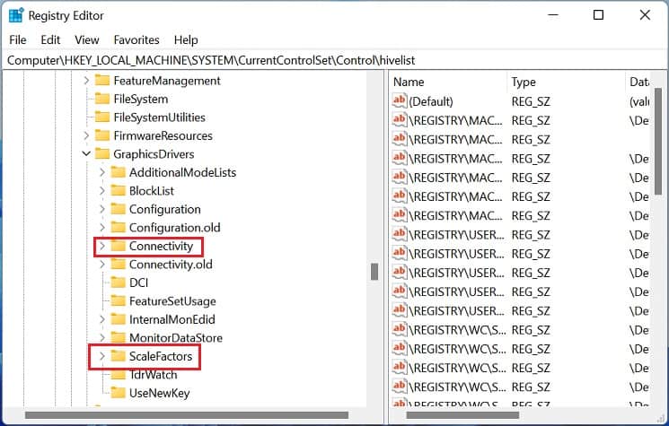 delete connectivity and scale factors