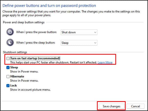 disable fast startup logitech not working