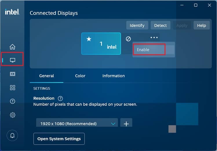 enable second display