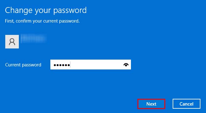 enter current password
