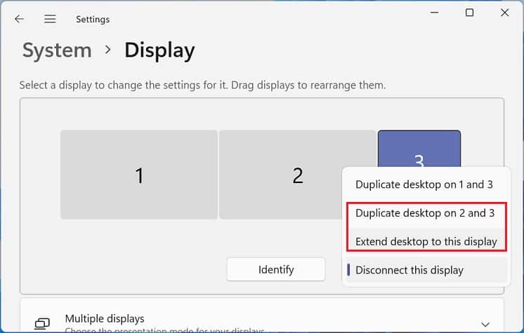 extend or dupilicate desktop to this display