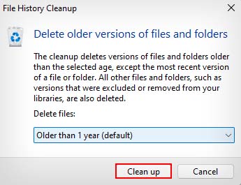 file history cleanup