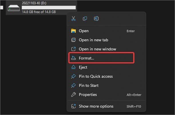 format usb drive