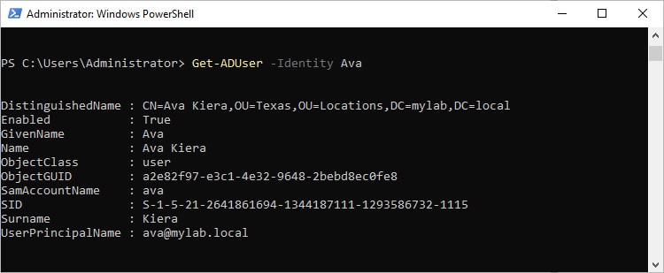 How To Use PowerShell Get-ADUser 1 get aduser identity username
