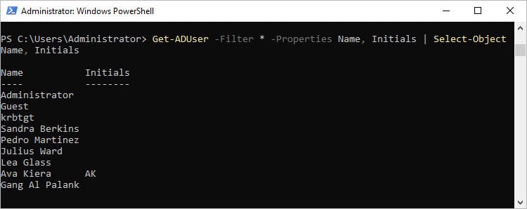 get aduser properties select object