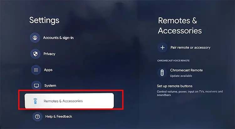 Chromecast Remote Not Working? Here’s How to Fix it 21 go-to-Remotes-Accessories-settings-1