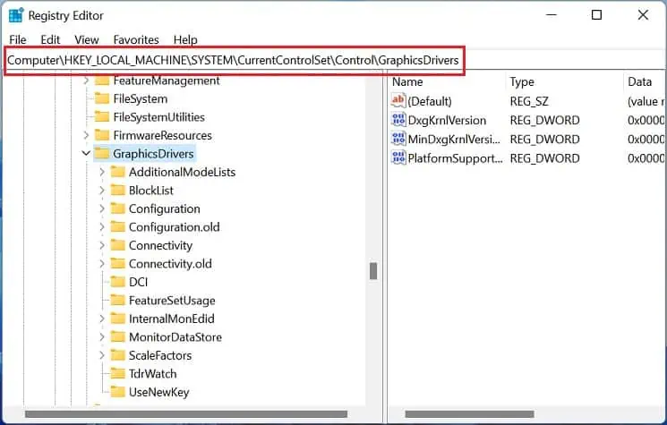 graphics-drivers-in-registry-editor