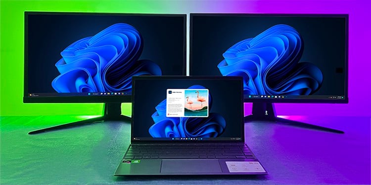 how to extend laptop to two monitors