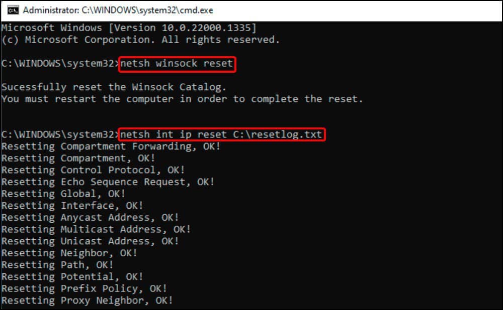 int ip reset log