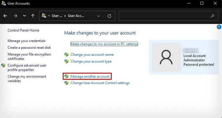 How to Reset Password on HP Laptop 8 manage-another-account-control-panel