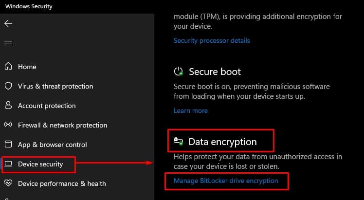 manage bitlocker drive encryption update dell bios