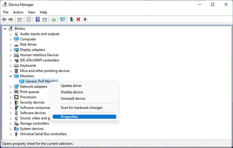 monitor properties