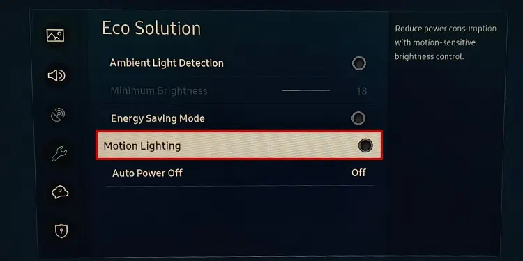 Best TV Settings for Gaming 21 motion-lighting-option