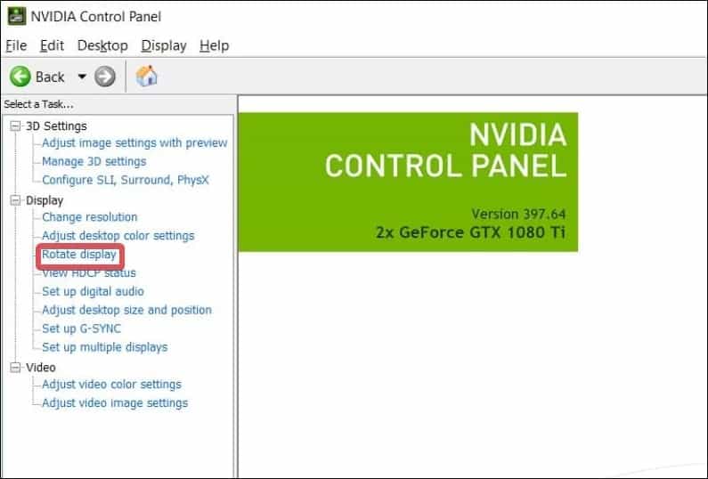 Nvidia graphics control panel