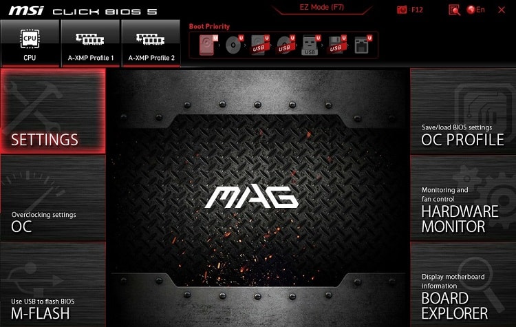 msi bios settings