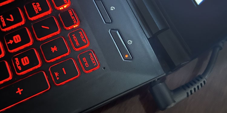 msi laptop orange light always on