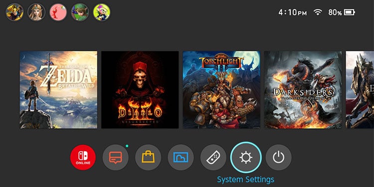 nintendo switch settings